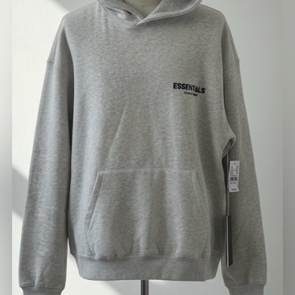 Essentials Light Gray Men's Hoodie